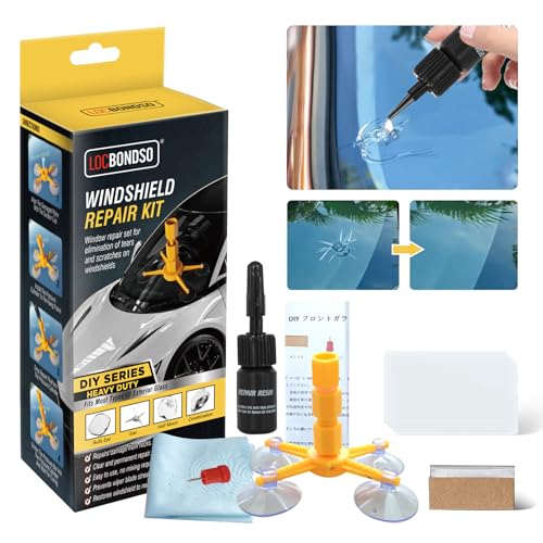 Набор для ремонта стекла LOCBONDSO, Набор для ремонта сколов и царапин на камне, Набор для ремонта сколов на лобовом стекле, Включена инструкция на японском языке (Царапины от сколов камней